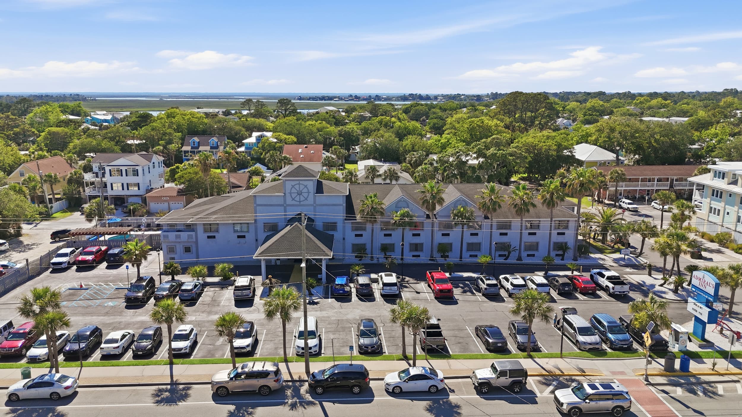 Aerial view of Tybee Island beach